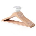 Amazon Basics Wood Suit Clothes Hangers, 10-Pack, 44 cm, Natural