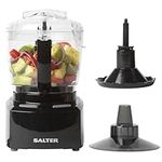 Salter EK3171 Mini Food Processor - Prep Pro Compact Food Mixer, Electric Vegetable Chopper, 1L BPA-Free Plastic Easy Pour Jug, Stir, Mix, Blend, Chop, Whip & Grind, Stainless Steel Blade, 200W, Black