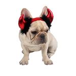 QYCX Halloween Pet Costume, Halloween Dog Cat Costume Halloween Dog Cat Devil Horn Costume Headwear Pet Hat Puppy Kitty Dress Up Accessories Halloween Pet Headband Headwear Halloween Party Cosplay Costume Photo Props for Halloween Cats and Small Dogs Halloween Clothes (Horn Halloween Pet Costume)