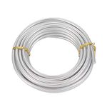 PandaHall 23 Feet Silver Aluminum Wire 6mm Metal Craft Wire for DIY Manual Arts Jewelry Making(Silver)