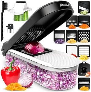 Fullstar (Core Series) Vegetable Chopper & Mandoline Slicer - 10 Stainless Steel Blades - Julienne Cutter, Grater & Coarse Shredder - Dishwasher Safe, BPA-Free (Core 10-in-1, White)