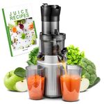 Juicer Machines, Aobosi Slow Masticating Juicer with 8CM Large Feed Chute, Cold Press Juicers for Whole Fruit and Vegetable with Two-layer Filter, Safety Lock, Carbon Grey