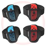 [4 Pack] Leg Straps for Nintendo Switch Sports Play Soccer/Switch Ring Fit Adventure,Game Accessory Adjustable Elastic Strap for Switch OLED/Switch Controller, 2 Size Leg Band for Kids& Adults