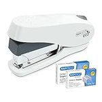 Rapesco 1467 Germ-Savvy Antibacterial, ECO Luna Less Effort Stapler with 2000 Staples, 50 Sheet Capacity, Soft White