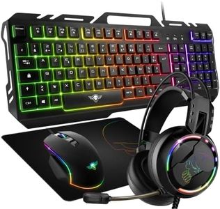 SPIRIT OF GAMER – Pack Gaming 4 en 1 Pro-MKH5 – Clavier Gamer RGB AZERTY Anti-Ghosting/Souris Gamer 7 Boutons RGB 6400 DPI/Casque RGB/Tapis Anti-Dérapant/PC PS4 PS5 Xbox One Mac