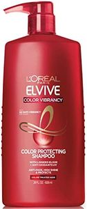 L'Oreal Paris Elvive Color Vibrancy Protecting Shampoo, for Color Treated Hair, Shampoo with Linseed Elixir and Anti-Oxidants, for Anti-Fade, High Shine, and Color Protection, 28 Fl Oz