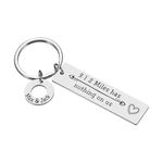 PETSAVIOUR Drive Safe Reminder Keychain Customized Couple Gift, Husband Boyfriend Birthday, New driver Pendant, Best Friend Girlfriend Wife for Him Her (Silver)