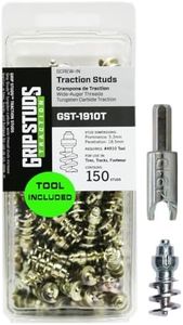 1910T-5.3 mm Prominence GRIPSTUDS, Pack of 150 Studs for Skid Steers, Tungsten Carbide Tipped Screw in Spikes for Improved Traction with Skid Steer Tracks or Tires - Includes Installation Tool