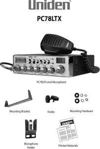 Uniden PC78LTX 40-Channel CB Radio – SWR Meter, PA, Hi Cut, Silver