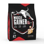 BULLPHARM Muscle Gainer | Muscle Strength & Size | Athletic performance | Protein/Carbs complex | Creatine Monohydrate | Digestive enzymes | Non GMO | FSSAI Approved | 6 Lbs (Banana)