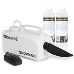 beamz Snow600 Snow Machine with 10L Concentrated Fluid - Powerful Fake Snow Machine for Indoor and Outdoor Use - Ideal for Parties, Events, and Winter Effects