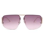 SOJOS Trendy Aviator Sunglasses Mens Womens Retro Metal Rimless Frame Shades Lentes De Sol Para Mujer SJ1192 Purple