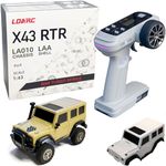 LDARC 1/43 Mini Remote Control Crawler RTR RC Rock Truck 4x4 2.4Ghz Hobby Grade RC Car Model Vehicle RC Buggy, Comes with a DIY White Body(Desert Yellow)