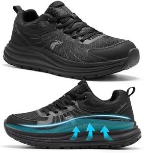 Women's Orthopedic Sport Shoes: Comfort Plantar Fasciitis Orthotic Arch Support Neuropathy Bunions Recovery, House Climbing Tennis Cycling Bowling Walking Shoes Black Size 8.5