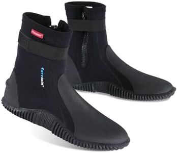 Coreskin Neoprene Dive Boots Zippered Premium 3mm with Anti-Slip Sole for Water Sports, Scuba Diving, Snorkeling, Rafting, Kayaking, Windsurfing(N-PM3mm7)