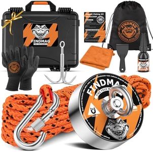 FINDMAG Fishing Magnet Kit Heavy Duty, Rare Earth Magnet with Countersunk Hole Eyebolt, Large Magnet Fishing Kit with Pulling Force Neodymium Fishing Magnets for Fishing and Lifting