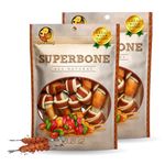 Foodie Puppies Superbone All Natural Chicken Knotted Dog Treat, 7 in 1 (BBQ - Pack of 2) | Highly-Digestible Training Chew Treat | Healthy and Tasty Snack Suitable for All Breeds of Dogs
