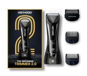 MENHOOD Battery Powered WaterProof Cordless Grooming Trimmer 2.0 for Men, with 4000k LED Spotlight & Power Status Display, Wireless Charging Support, Sensitive Skin Technology,150Min Runtime