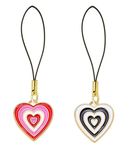 ONCRO® Pack of 2 Lucky spiral Heart shape pendant phone charms aesthetic for girls women backpack hanging keychain key ring gold accessories necklace bracelet clasp thread Ornament decor Smart combo