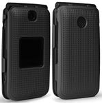 Case for Alcatel Go Flip V, Nakedcellphone [Black] Protective Snap-On Cover [Grid Texture] for Alcatel Go Flip, MyFlip 4G, QuickFlip, AT&T Cingular Flip 2, (A405DL, 4051s, 4044, A405)