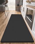 Color&Geometry Anti Fatigue Cushion Kitchen Mat for Floor,Easy Clean, Water & Oil Proof, Anti Slip, Foam Rubber Runner Rug for Front Sink Comfort Standing, Black 17"x59"
