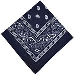 Aomig Bandana Head Scarf for Men and Women, Stylish Cowboy Headband Handkerchief, Multi-purpose Hair Scarf Paisley Print Unisex Headwraps, Bib Party Face Covering Headwear (Navy Blue)