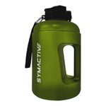 Amazon Brand - Symactive 2 Litre Plastic Gallon Water Bottle for Gym with Handle | Leak-Resistant | Sipper Top | (Green, 2000 ML)