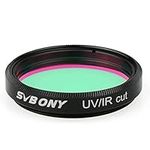 Svbony UV/IR Cut Filter Telescope Filters 1.25" Multi Coating Reduce Light Pollution, Telescope Accessories for Moon Planets Nebula Astronomical Observation Photography Color CMOS and CCD Cameras