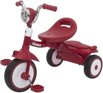 UBRAVOO Baby Tricycle, Foldable Toddler Trike with Pedals, Cool Lights, Durable Wheels and Comfortable Seat, Baby First Walker Trike for 1-5 Years Old Girls, Boys(Red)