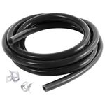 J&S Vacuum Hose Automotive, 5FT 3/16"(5mm) ID Vacuum Tube, High Temperature Silicone Vacuum Tubing Hose, 130PSI Max Pressure Vacuum Lines Automotive, Silicone Hose for Vehicle Radiator（Black）