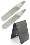 COLLAR AND CUFFS LONDON - MOTHER OF PEARL Shirt Collar Stiffeners - 2.35" - With Presentation Gift Wallet - Cultured and Iridescent - White - 1 pair