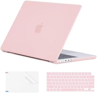 EooCoo Case Compatible with MacBook Pro 14 inch 2024-2021 M4 M3 M2 M1 A3401 A3112 A3185 A2918 A2992 A2779 A2442 Pro Max Chip, Hard Shell Cases with Keyboard Cover, Screen Protector- Pink