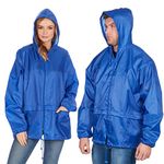 Style It Up Unisex Mens Ladies Water Resistant Plain Raincoat Kagools Jacket Hooded Cagoule (Royal, 3XL)