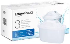 Amazon Basics Water Filter Cartridges, fits and compatible with all BRITA jugs incl PerfectFit, 3 Count (Pack of 1)