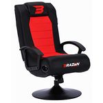 BraZen British Stag 2.1 Esports Bluetooth Sound Gaming Chairs for Kids, Children, Teenagers with Speakers Subwoofer PU Leather Pedestal base (no wheels) - Red