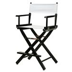 Casual Home 24-Inch Director Chair Black Frame, White Canvas