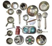 KGR Splash Miniature Steel Kitchen Set/Cooking Set for Kids/Girls (Stainless Steel) | Pack of 1 | (21pcs) (2 Years to 15 Years