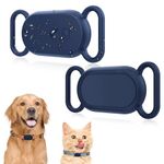 (2 Pack) Silicone Gel Rubber Case Compatible for Samsung Galaxy SmartTag2 (2023), Pet Collar Friendly Positioning Anti Loss Tracker Protective Cover Anti-Scratch Shock Absorbing (Navy BlueX2)