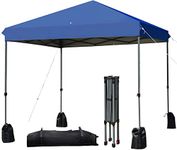 SPOTRAVEL Pop Up Gazebo Tent, 2 x 2m/2.5 x 2.5m Portable Instant Canopy with Carry Bag, Height Adjustable Outdoor Gazebo Event Shelter (250 x 250cm, Blue)