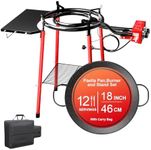 GRILL FORCE 18 Inch Paella Pan and Burner Set, Paella Burner and Stand Set, Paella Pan Set,18 Inch Paella Pan, Paellera, Paella Kit with Carry Bag, Built-In Ignitor Regulator Hose, 12 Servings