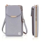 NFI essentials Womens Crossbody Wallet, Small Mobile Cell Phone Holder Bag, Pocket Wallet, Hand Purse, Clutch Mobile Sling Bag, Phone Pouch for Women