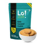 Lo! Foods - Keto Coconut Cookies (200g) | Stevia Sweetened Sugar Free Keto Cookies | Authentic Flavor and Taste Keto Biscuits | 2.8g Net Carb Keto Snacks with Zero Sugar | Low Carb Diabetic Snacks