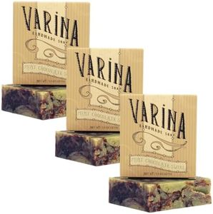 Varina Organic Mint Chocolate Swirl Bar Soap - Gentle Cleansing for Sensitive Skin, Herbal and Mint - 3 Pack - Experience Healthy and Glowing Skin