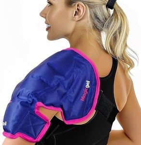 Magic Gel Shoulder Ice Pack | Reusable, Flexible & Long Lasting | Ice Pack for Rotator Cuff Injuries, Bursitis and Swelling | Hot or Cold Therapy Compression Wrap for Left or Right Shoulder Dark Blue