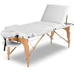 GreenLife® Basic™ Super Stable Light Weight Portable 3 Fold Massage Reiki Facial SPA Table Bed Free Carrying Bag & Armrests(All Included, White)