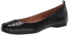 Jessica Simpson Women's Mickella Ballet Flat, Black Gator, 5.5 UK