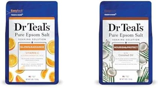 Dr Teal’s Salt Soak with Pure Epsom Salt, Glow & Radiance with Vitamin C & Citrus Essential Oils, 3 lbs (Packaging May Vary) & Coconut oil epsom salt, 1.36 kg