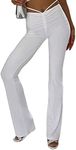 BYDIVA 2021 Fashion High Waist Bandage Straight Pants Streetwear White S