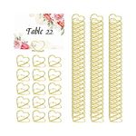 CDIYTOOL 100Pcs Heart Shape Table Card Holders, Place Card Holders for Wedding Table Number Holders Photo Holder Pictures Stand Clips for Anniversary Party Birthday Office(Gold)