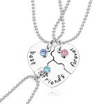 Peysaitr 3 Pcs Best Friend Necklace, Heart Puzzle Jigsaw Necklace, Matching Heart Friendship Necklace for 3 Girls, Pendant Necklaces Jewellery Gift for Women Girls Birthday Christmas